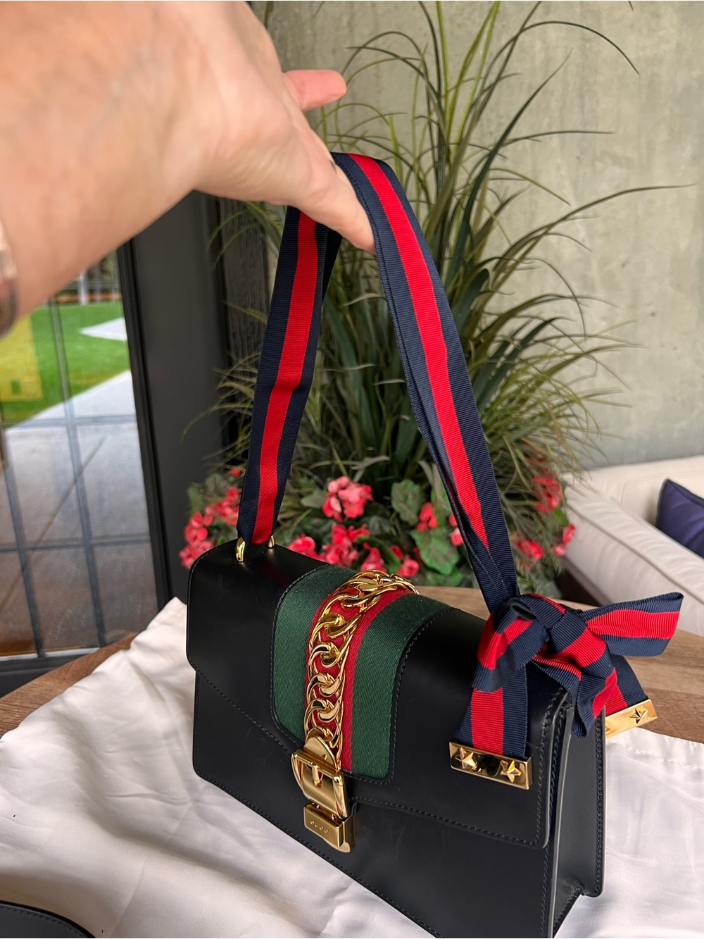 Gucci Sylvie Leather Shoulder Bag with Two Interchangeable Straps